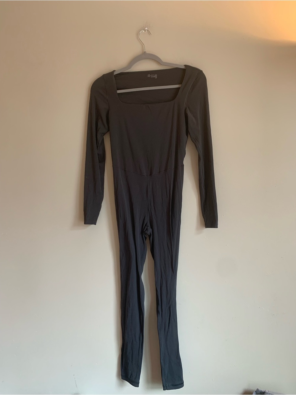 Offline By Aerie Long Sleeve Square Neck Jumpsuit Black Women Size Small